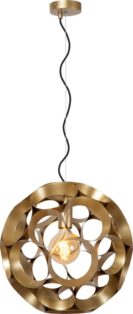 Lucide HANNELORE - Hanglamp - Ø 40 cm - 1xE27 - Mat Goud / Messing