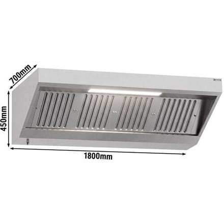 GGM Gastro Wandhaube - 1800mm - mit Filter & Lampe