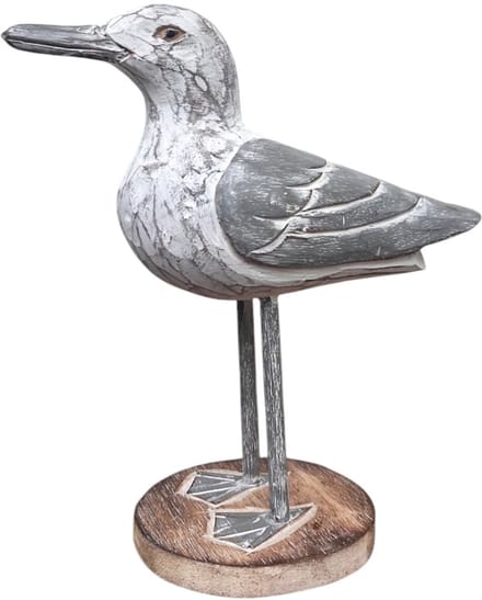 Meeuw rustiek wit/grijs 28 cm