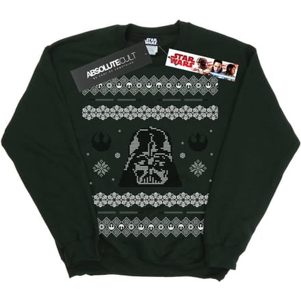 Star Wars Heren Kerstmis Darth Vader Fair Isle Sweatshirt (Bosgroen)