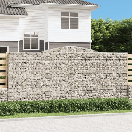 vidaXL - Schanskorven - 2 - st - gewelfd - 400x30x180/200 - cm - ijzer