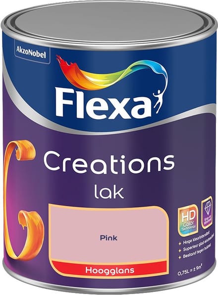 Flexa - Creations Lak Hoogglans - Pink - Mengverf - 750 Ml