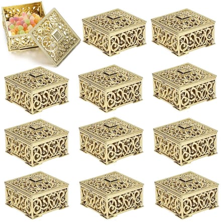Dailygoods- Trouwfavorieten 12 Stuks - Candy Box - Mini - Hexagon/Square - Bruiloft/Hen Party - Plastic - 3 cm Hoog - Candybox