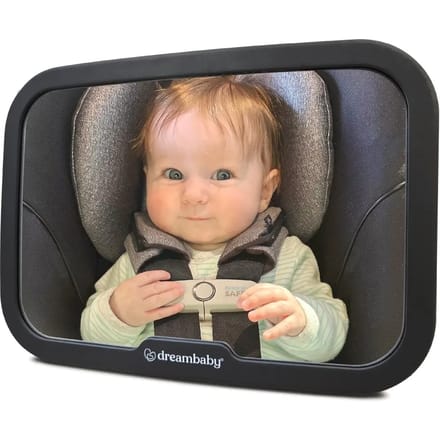 Grand miroir réglable - DREAMBABY - Pour siège arrière de bébé - Rectangulaire - Noir - 20 x 24 cm noir