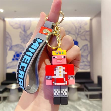 Minecraft PVC Sleutelhanger Kinderen Silicone Tas Wissel Opbergtas Sleutelhanger white