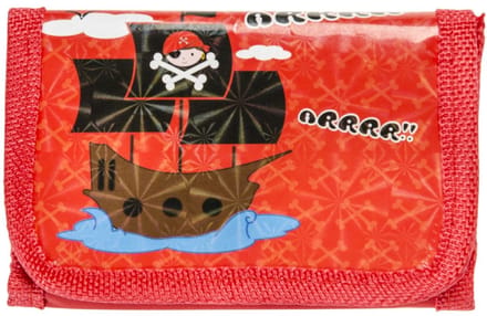 LG - Kinder Portemonnee Piraten - Piratenschip - Rood - afmeting 12 x 8 cm