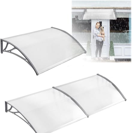 Deurluifel - Overkapping Huisdeur - Regenbescherming Buiten - 5mm Polycarbonaat Dak - 120x100 cm - Grijs
