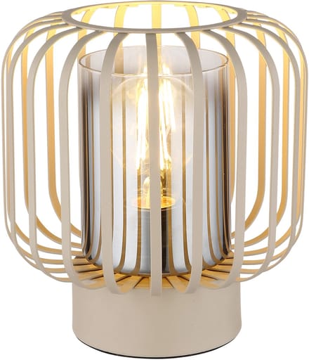Tafellamp - beige - ALFRED - metaal - Ø 18cm - E27 - 15758T - Globo