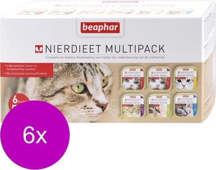 Beaphar Nierdieet Kat Multi Pack Kip/Eend/Lam - Kattenvoer - 6 x 100 g