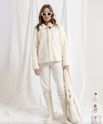 Lords x Lilies - Witte vest van faux fur - Maat S