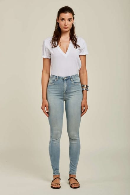 Broek Toxik3 hoge taille skinny light jeans L185