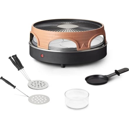 Emerio PO-113255.4 - pizza oven/raclette - Terracotta oranje