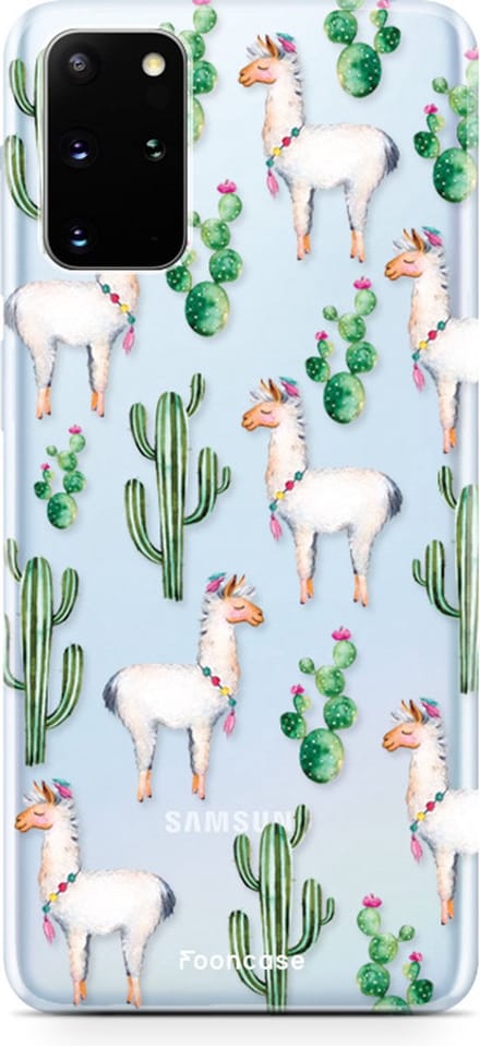 Fooncase Hoesje Geschikt voor Samsung Galaxy S20 Plus - Shockproof Case - Back Cover / Soft Case - Alpaca / Lama