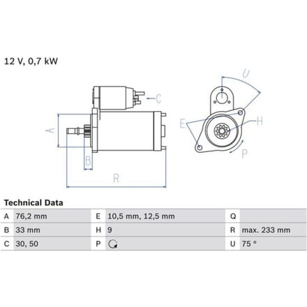 Starter BOSCH 0 986 010 530