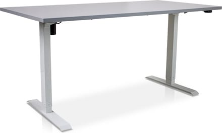 Zit-sta bureau elektrisch verstelbaar - MRC EASY | 160 x 80 cm | inclusief stekkerdoos en kabelklemmen | frame wit - blad grijs