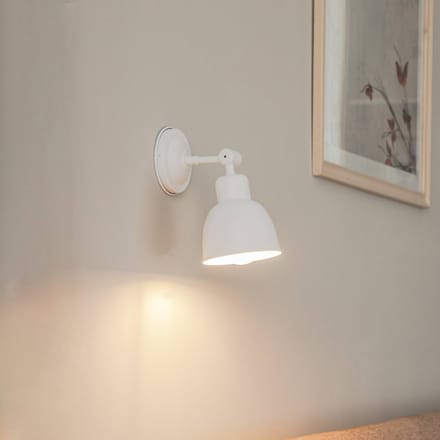 Euluna - wandlamp - 1licht - Staal - H: 22 cm - E27 - wit