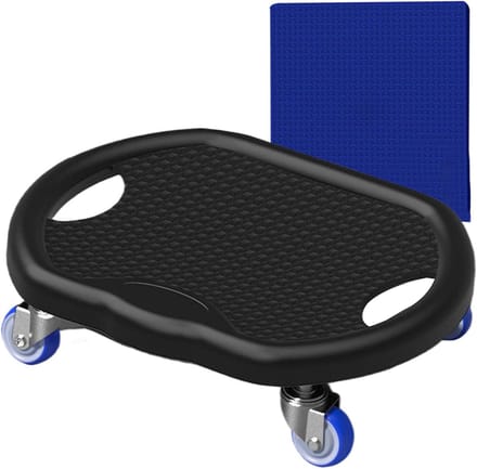 Buikroller Oefenplank - Core Trainer - Romp Krachttraining - Geruisloos Wiel Systeem - 32x27x9 cm - Zwart