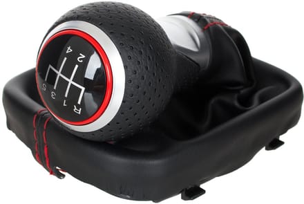 MODECAR - Versnellingspookknop - Audi A3 8P - Zwart - Ecoskin - Zilver