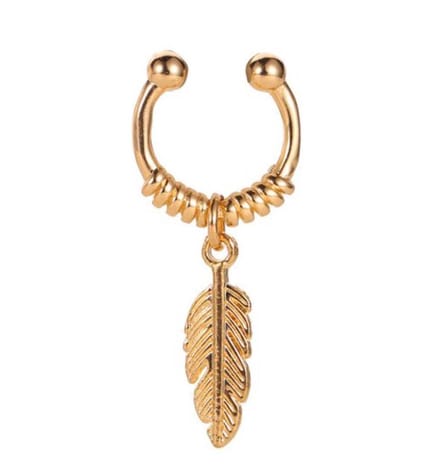 Veertje ear cuff | goud gekleurd