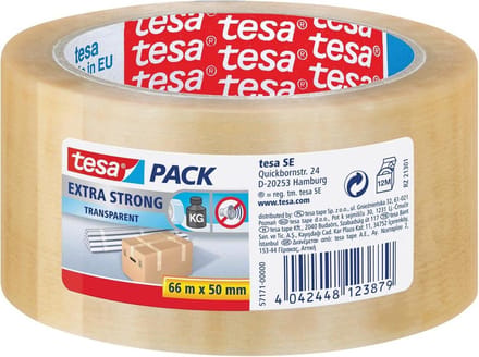 12x Tesa verpakkingsplakband Extra Strong, 50mmx66 m, PVC, transparant