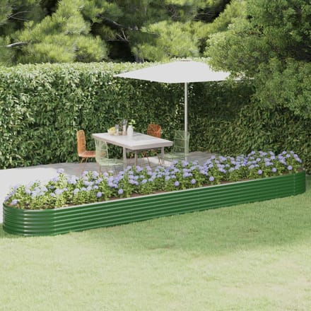 vidaXL - Plantenbak - 507x100x36 - cm - gegalvaniseerd - staal - groen