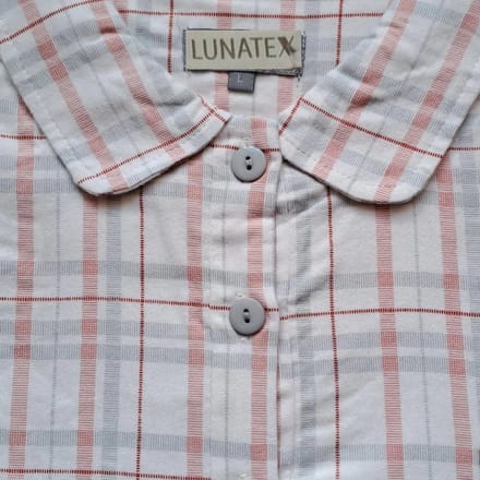 Lunatex dames pyjama flanel - maat XL - Ruit - rood