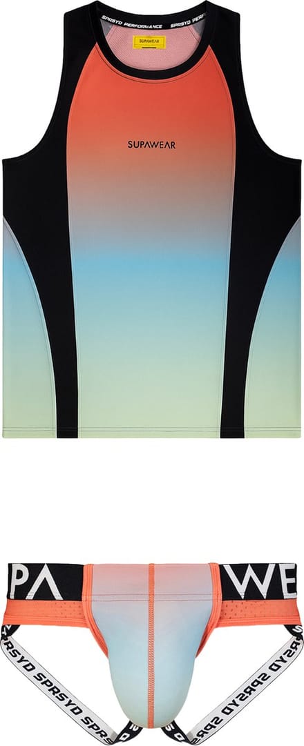 SUPAWEAR SPR Gradient Rainbow Multipack 1x Singlet + 1x Jockstrap - MAAT S - Heren Ondergoed - Jockstrap voor Man - Mannen Jock