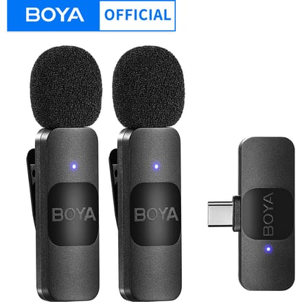 BOYA BY-V Professionele draadloze lavalier-minimicrofoon voor iPhone iPad Android Live-uitzending Gaming-opname Interview Vlog MIC-S20---type-c