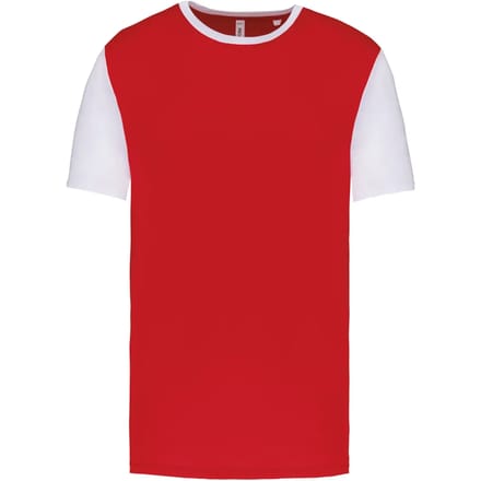 Tweekleurig herenshirt jersey met korte mouwen 'Proact' Red/White - L