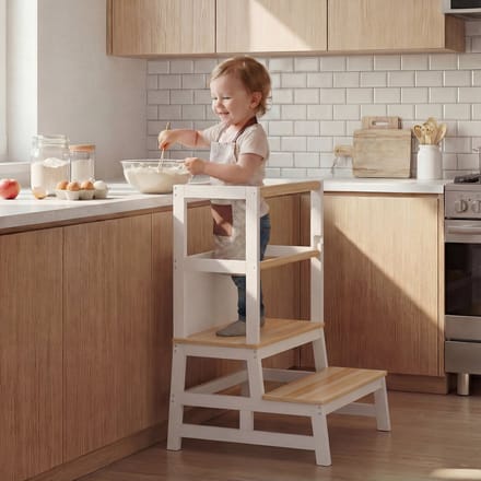 Spielwerk Leertoren - met Krijtbord - vanaf 2 jaar - 93x51x50 cm - Wit