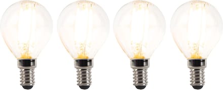 LUEDD Set van 4 E14 dimbare LED lampen P45 helder 3W 250 lm 2700K