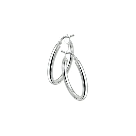 Glams oorringen ronde buis - 40 mm - Zilver