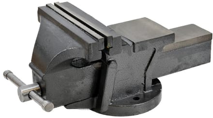 AWTOOLS Werkbankklem 100mm - Gietijzer, Geharde Kaken, Aambeeld