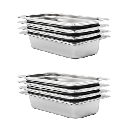 vidaXL - Gastronormbakken - 8 - st - GN - 1/3 - 65 - mm - roestvrij - staal