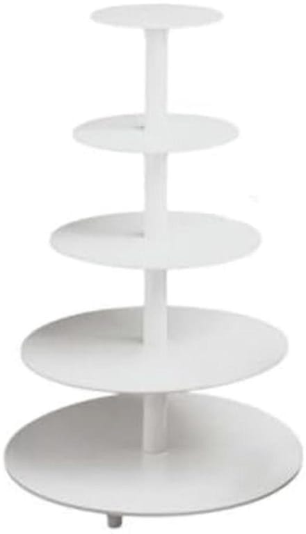 Taartstandaard kunststof - Cake etagere - Taarten presenteren - 5 etages - 68 cm hoogte - Wit