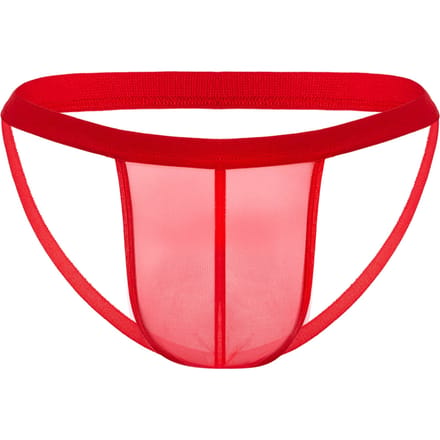 Transparante jockstrap slip - rood
