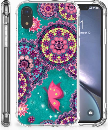 Apple iPhone Xr Back Cover Cirkels en Vlinders