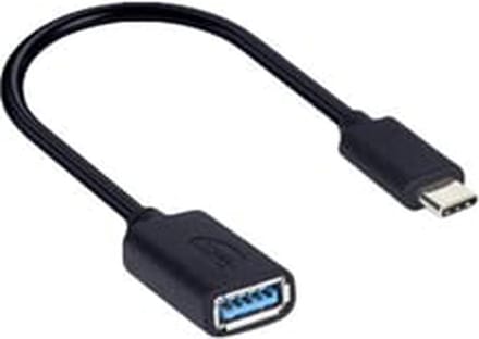 Hamlet XADTC-U2A-MF02 USB-kabel 0,2 m USB 3.2 Gen 1 (3.1 Gen 1) USB A USB C Zwart