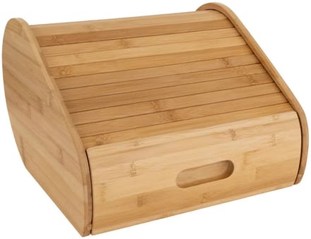 5Five Broodtrommel met rolluik deksel - bamboe - 30 x 33 x 21 cm - naturel - met opberglade - Brooddoos