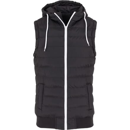 Urban Classics - Small Bubble Hooded Vest Jacket - L - Zwart/Wit