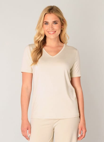 BASE LEVEL Yanic Jersey Shirt - Light Beige - maat 44
