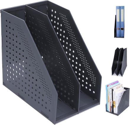 Omgoods - Vouwbare A4 Desk Organizer met 2 Compartimenten - Donkergrijs