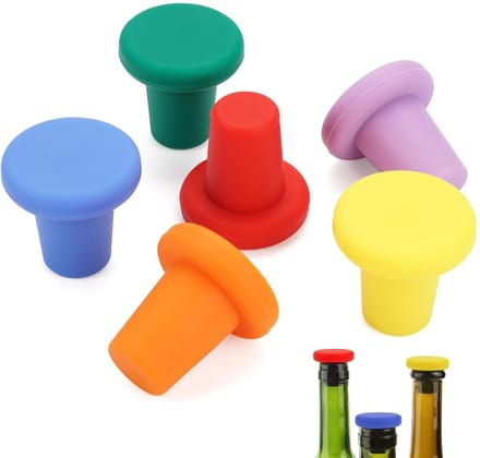 Dailygoods- Siliconen Kroonkurken 6 Stuks - Herbruikbare
