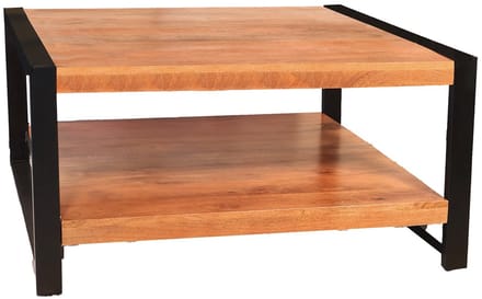 Salontafel vierkant bruin mangohout 90cm Violet side table massief hout mango bijzettafel