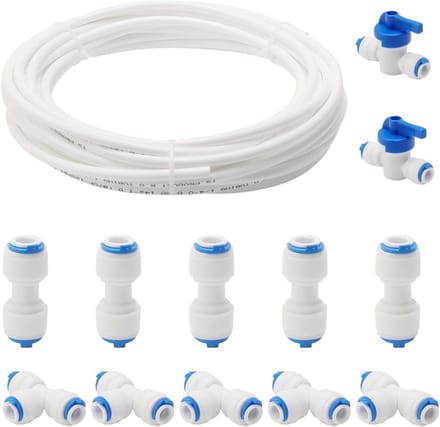 Waterleiding Slang Set - Waterslang Aansluiting - Koelkast Aansluiten - Compleet met Koppelingen - 10 Meter - Wit