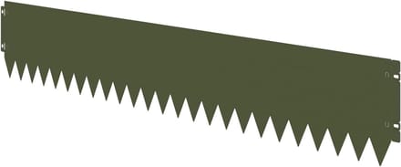 Tuinrand Staal - Graskant Bodemrand - Gazon Afscheiden - Weerbestendig Design - 103 x 20 cm - Olijfgroen