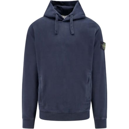 Stone Island AH24 Pull à Capuche Cordon de Serrage Couleur Unie Imprimé Logo Manches Longues Pull Pull Homme Bleu Marine 811560820-V0020 M blue