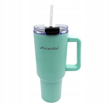 Kamille Thermobeker Mint 1.2L met Rietje & Handvat - Ideaal voor Onderweg