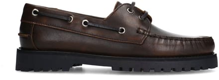 Sacha - Dames - Bruine leren bootschoenen - Maat 36