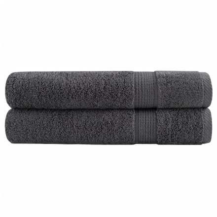 vidaXL - Saunadoeken - SOLUND - 2 - st - 600 - g/m² - 80x200 - cm - antracietkleur